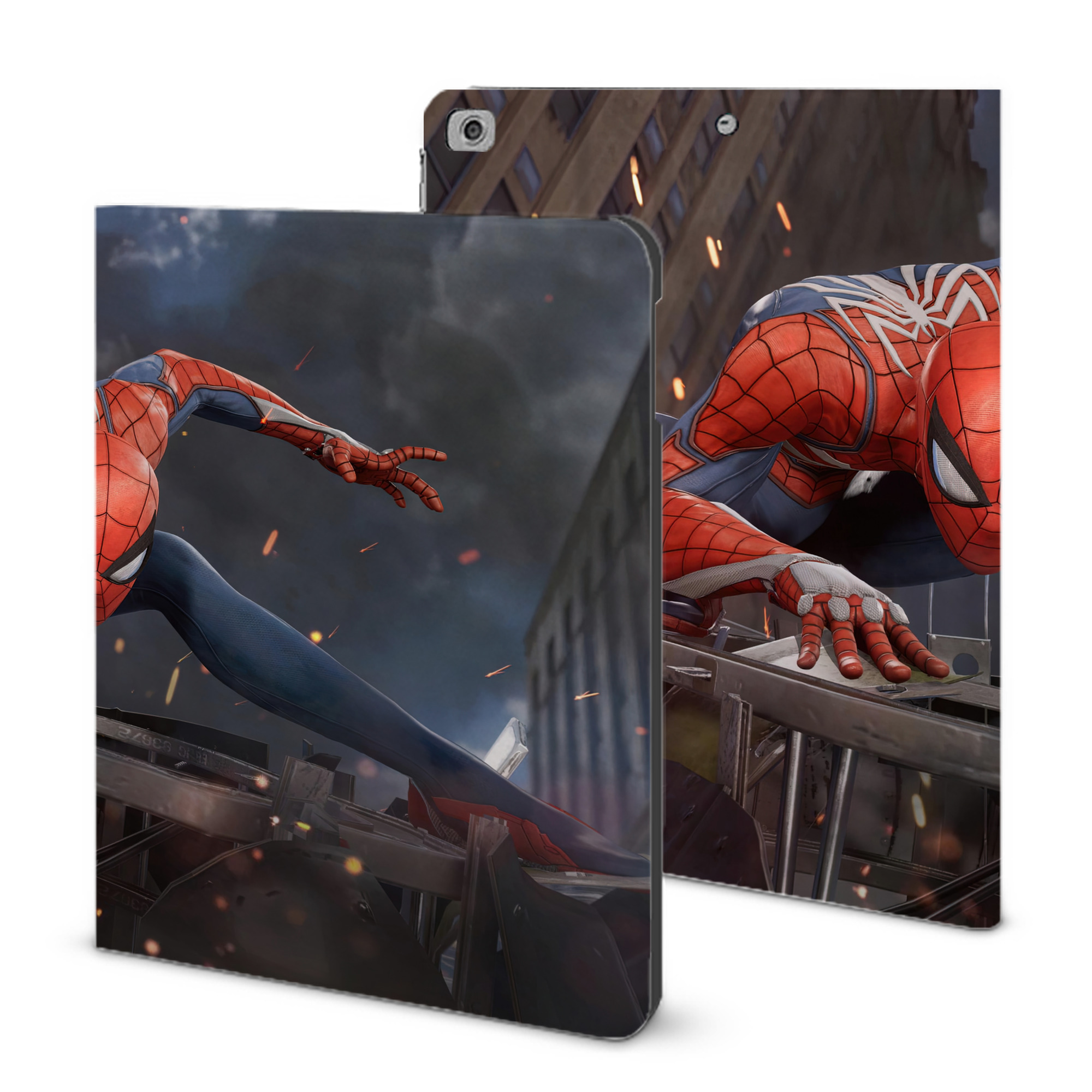 （画像用） Spider Man スパイダーマン IPad ケース ブック型 PUレザー TPU 耐衝撃 軽量 薄型 ペン収納なし 全面保護 IPad 各モデル対応